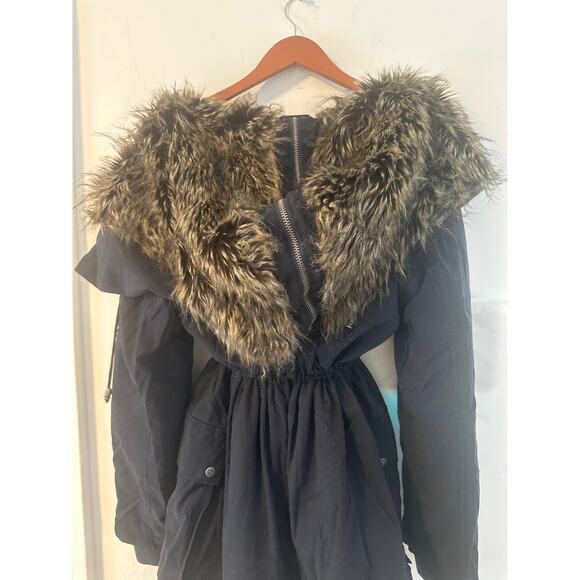 Free People Sweet Child Faux Fur Quilted Parka coat winter stunning & warm NWT - Picture 8 of 8
